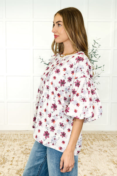 Blossom Breeze Balloon Sleeve Blouse - Ruby Rebellion