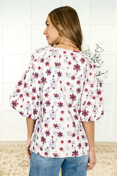 Blossom Breeze Balloon Sleeve Blouse - Ruby Rebellion