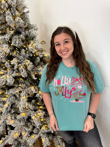 Holly Jolly Pinky Short or Long Sleeve Graphic Tee