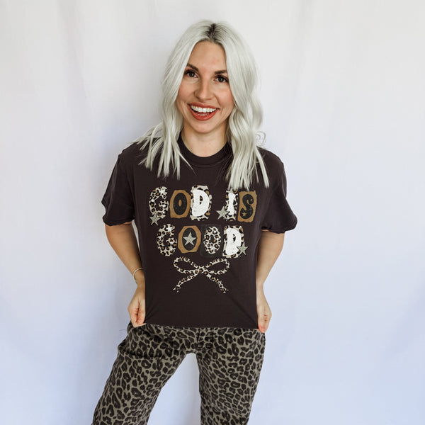 Leopard God Is Good Graphic Tee - Ruby Rebellion