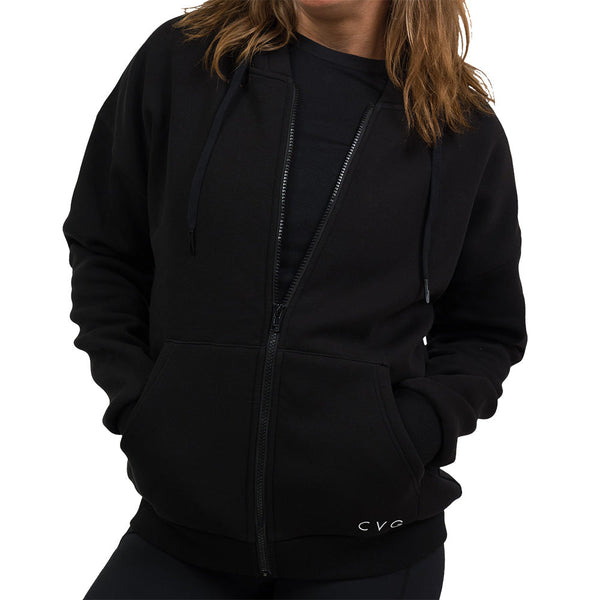 Fleece Zip Up | Black - Ruby Rebellion