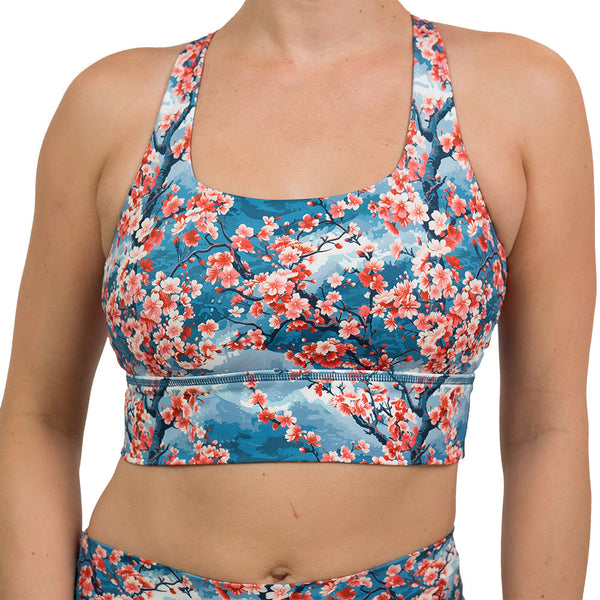 Longline Bra | Cherry Blossoms - Ruby Rebellion
