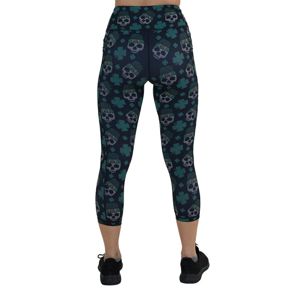 Shamrock Skulls Leggings - Ruby Rebellion