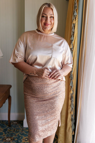 Champagne Problems Satin Top - Ruby Rebellion