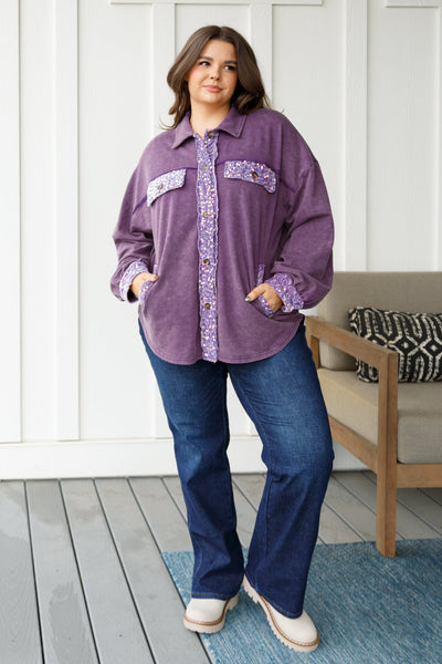 Chaos of Sequins Shacket in Purple - Ruby Rebellion