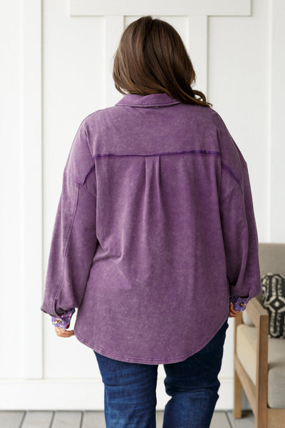 Chaos of Sequins Shacket in Purple - Ruby Rebellion