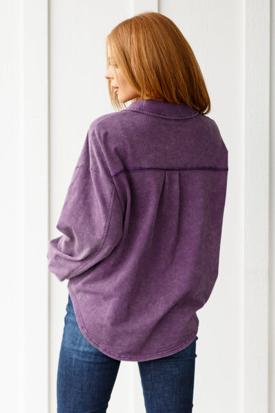 Chaos of Sequins Shacket in Purple - Ruby Rebellion