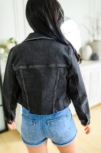 Charlie Cropped Denim Jacket - Ruby Rebellion