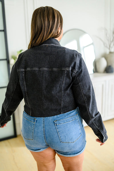 Charlie Cropped Denim Jacket - Ruby Rebellion