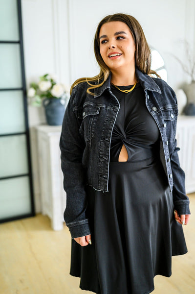 Charlie Cropped Denim Jacket - Ruby Rebellion