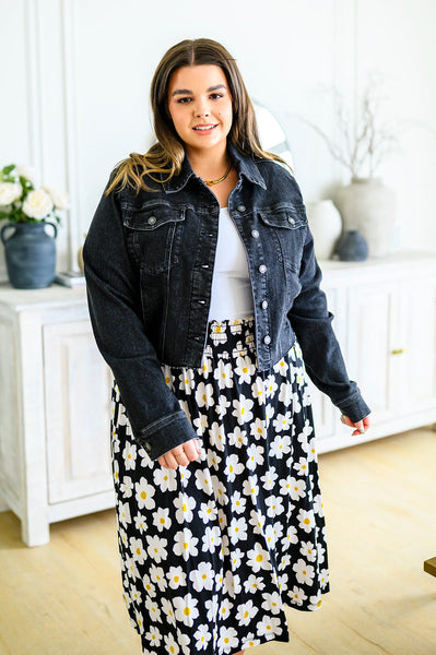Charlie Cropped Denim Jacket - Ruby Rebellion