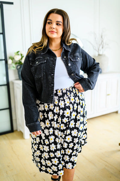 Charlie Cropped Denim Jacket - Ruby Rebellion