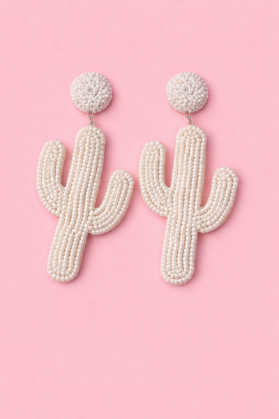 Desert Cactus Beaded Earrings