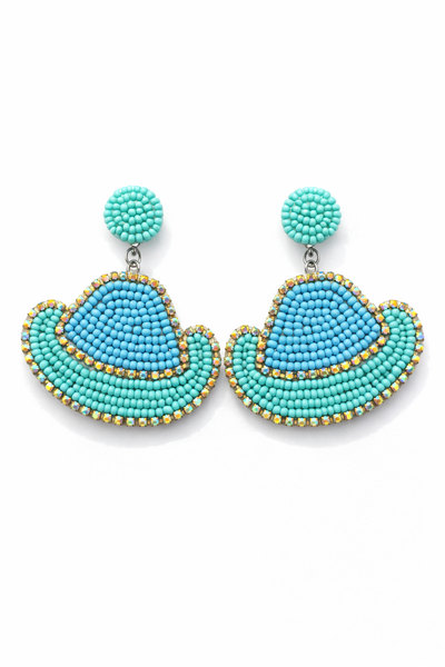 Stardust Beaded Cowgirl Hat Earrings