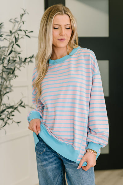 Color Clash Drop Shoulder Long Sleeve - Ruby Rebellion