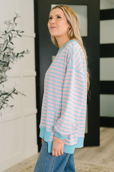 Color Clash Drop Shoulder Long Sleeve - Ruby Rebellion