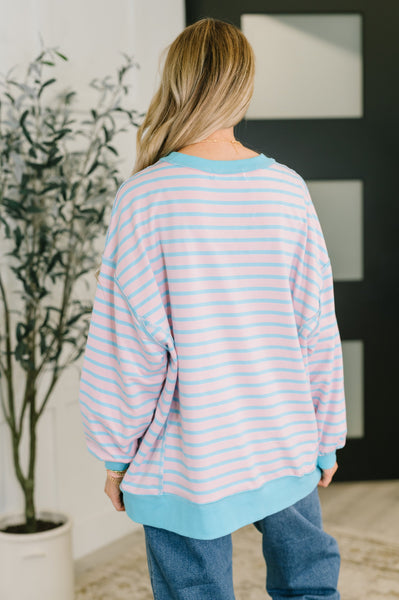Color Clash Drop Shoulder Long Sleeve - Ruby Rebellion