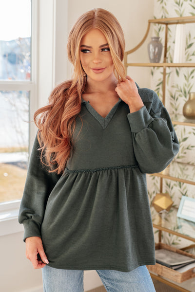 She's Not Wrong Hooded V-Neck Pullover - Ruby Rebellion