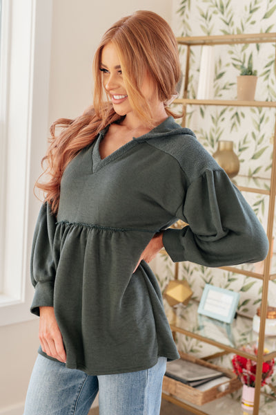 She's Not Wrong Hooded V-Neck Pullover - Ruby Rebellion