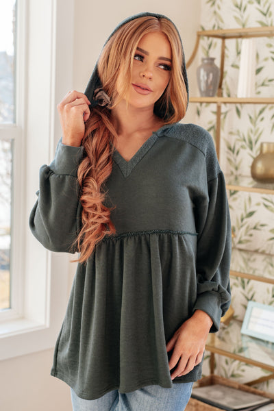 She's Not Wrong Hooded V-Neck Pullover - Ruby Rebellion