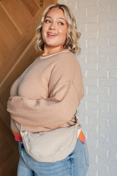 Conversational Moment Striped Trim Sweater - Ruby Rebellion