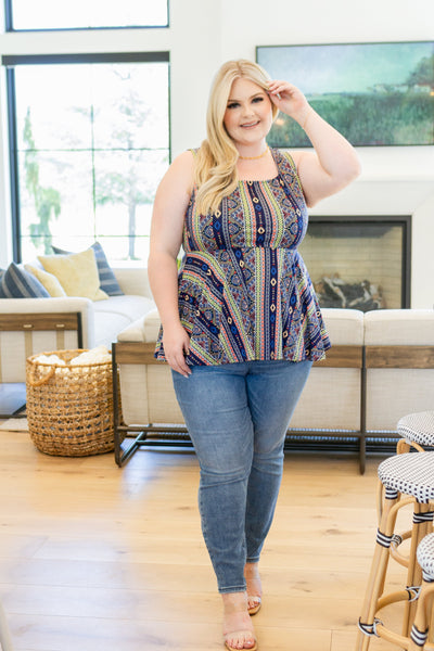 Cool Connections Peplum Tank - Ruby Rebellion