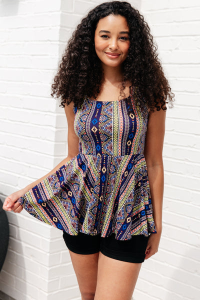 Cool Connections Peplum Tank - Ruby Rebellion