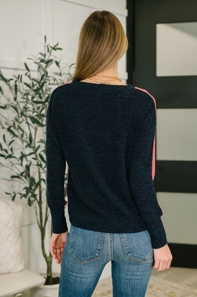 Couldn't Be Happier Color Block Long Sleeve Top - Ruby Rebellion