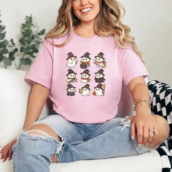 Cute Witch Ghosts Halloween Shirt – Kawaii Spooky Tee