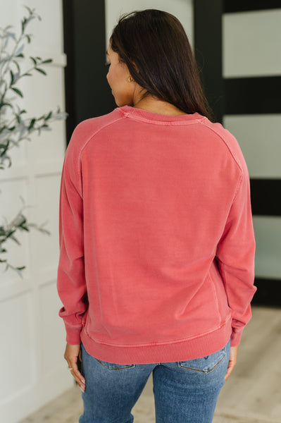 Daily Ease Mineral Wash Pullover in Ruby - Ruby Rebellion