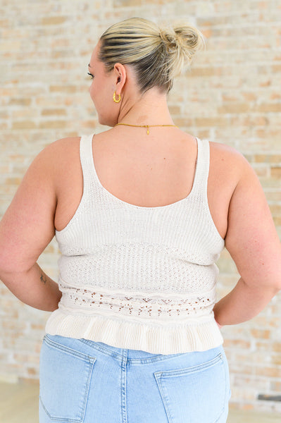 Day Dancing Ruffle Knit Tank Top - Ruby Rebellion