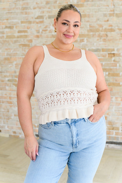 Day Dancing Ruffle Knit Tank Top - Ruby Rebellion