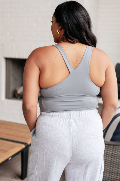 Doing it For Me Asymmetrical Tank in Rhino Grey - Ruby Rebellion