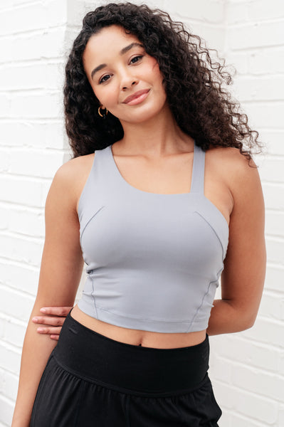 Doing it For Me Asymmetrical Tank in Rhino Grey - Ruby Rebellion