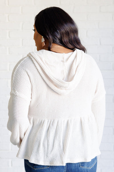 Don't Waffle About Waffle Knit Hoodie - Ruby Rebellion