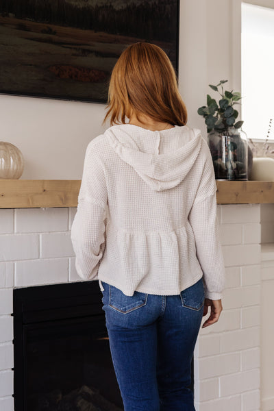 Don't Waffle About Waffle Knit Hoodie - Ruby Rebellion