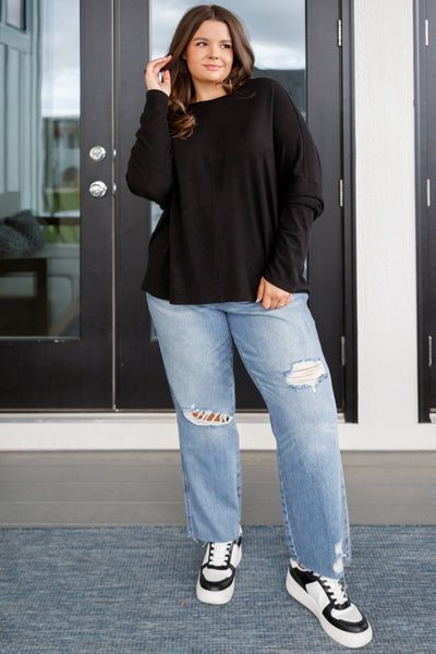 Drive Downtown Dolman Sleeve Top - Ruby Rebellion