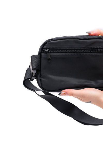 Everywhere I Go Crossbody Belt Bag in Black - Ruby Rebellion