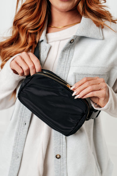 Everywhere I Go Crossbody Belt Bag in Black - Ruby Rebellion