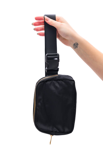 Everywhere I Go Crossbody Belt Bag in Black - Ruby Rebellion