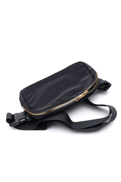 Everywhere I Go Crossbody Belt Bag in Black - Ruby Rebellion