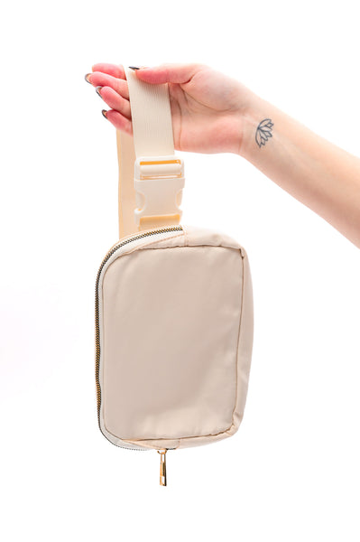 Everywhere I Go Crossbody Belt Bag in Ivory - Ruby Rebellion