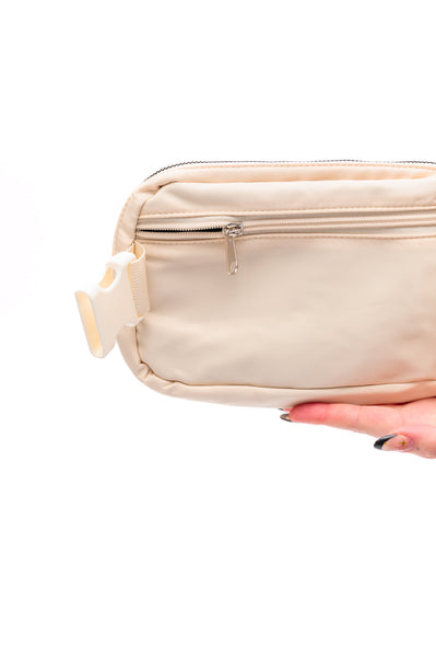 Everywhere I Go Crossbody Belt Bag in Ivory - Ruby Rebellion