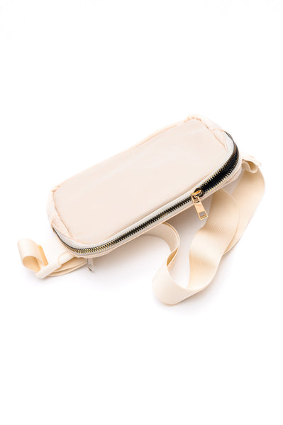 Everywhere I Go Crossbody Belt Bag in Ivory - Ruby Rebellion
