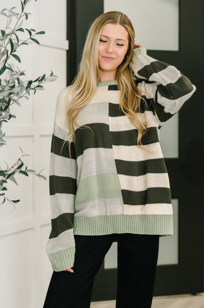 Fall Into Us Color Block Knit Pullover - Ruby Rebellion