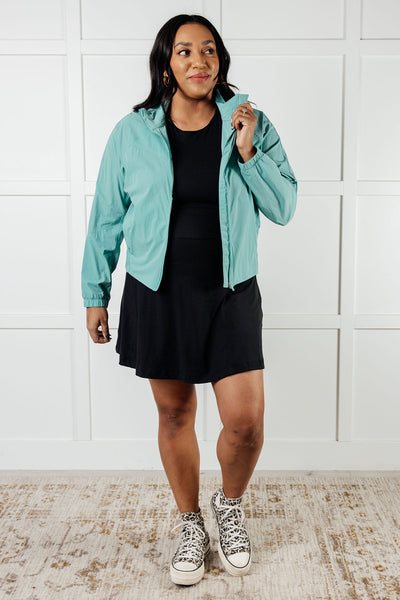 Fit Happens Nylon Tennis Jacket in Tidal Wave - Ruby Rebellion