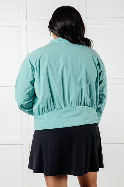 Fit Happens Nylon Tennis Jacket in Tidal Wave - Ruby Rebellion