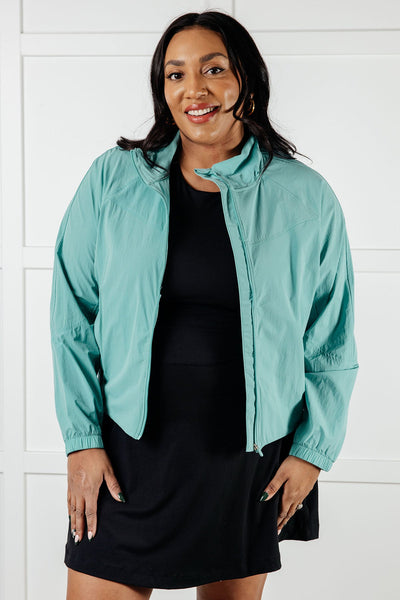 Fit Happens Nylon Tennis Jacket in Tidal Wave - Ruby Rebellion