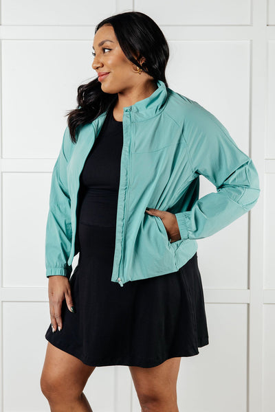 Fit Happens Nylon Tennis Jacket in Tidal Wave - Ruby Rebellion