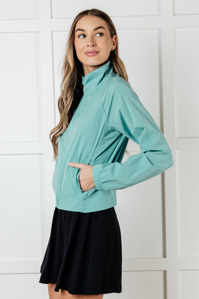 Fit Happens Nylon Tennis Jacket in Tidal Wave - Ruby Rebellion